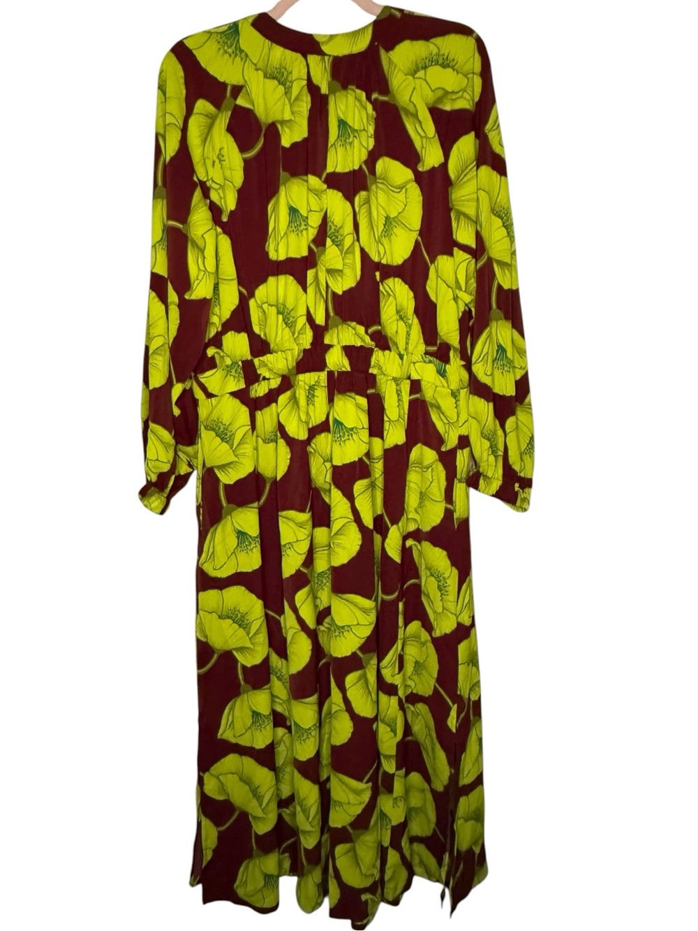 Carla Rockmore Collection Regular Printed Satin Maxi Dress Black Cherry Size L - Picture 5 of 14